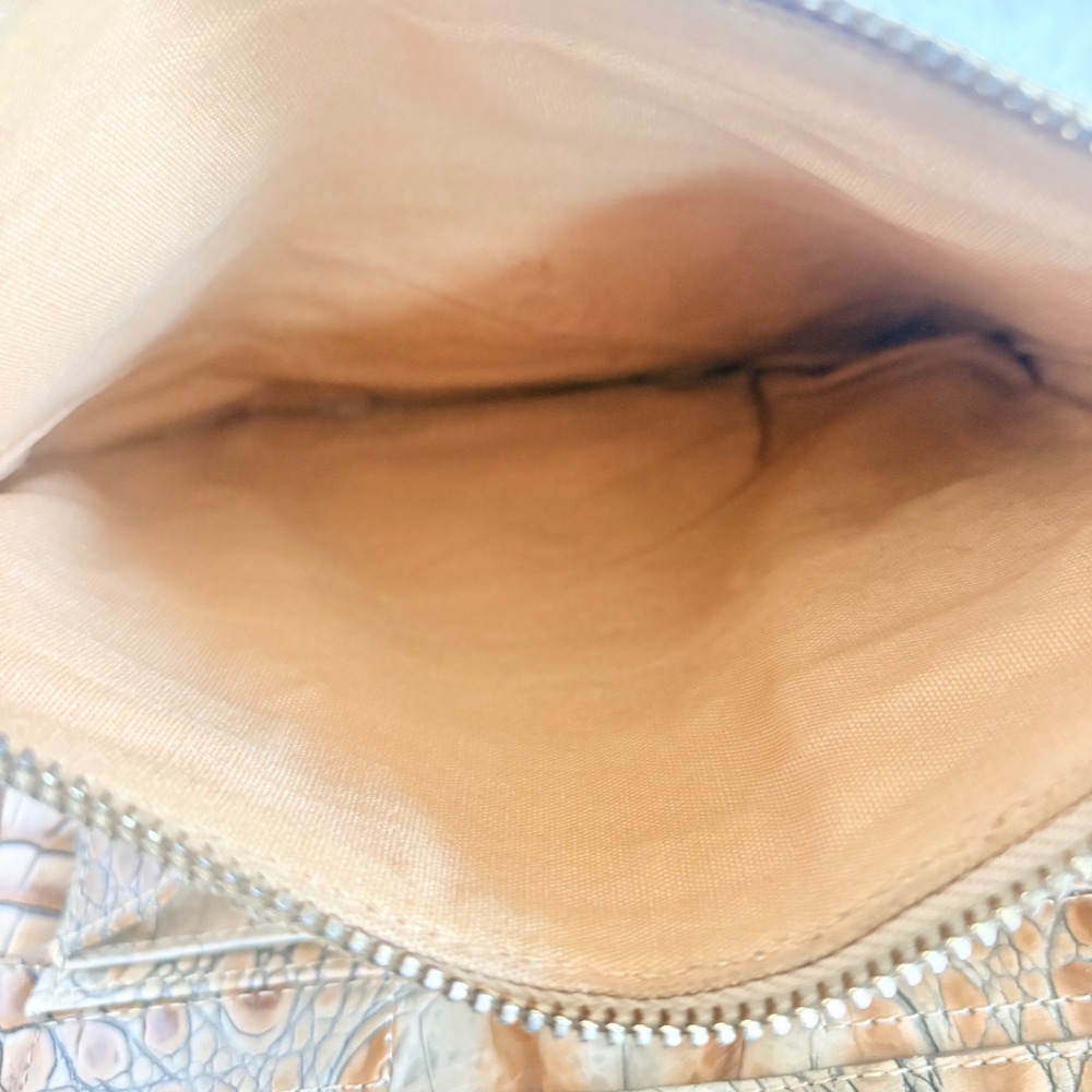Brahmin Melbourne Collection Tan Croc Embossed Leather Crossbody Bag - Picture 13 of 16